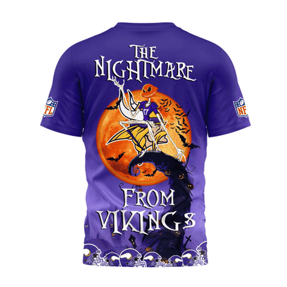 [SPECIAL OFFER] NEW CUSTOMIZED NFL05 MVK MINNESOTA VIKINGS HALLOWEEN THE NIGHTMARE APPAREL