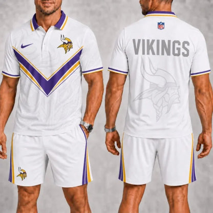 [SPECIAL OFFER] NEW CUSTOMIZED NFL05 MVK MINNESOTA VIKINGS POLO SHIRT & SHORT PANTS