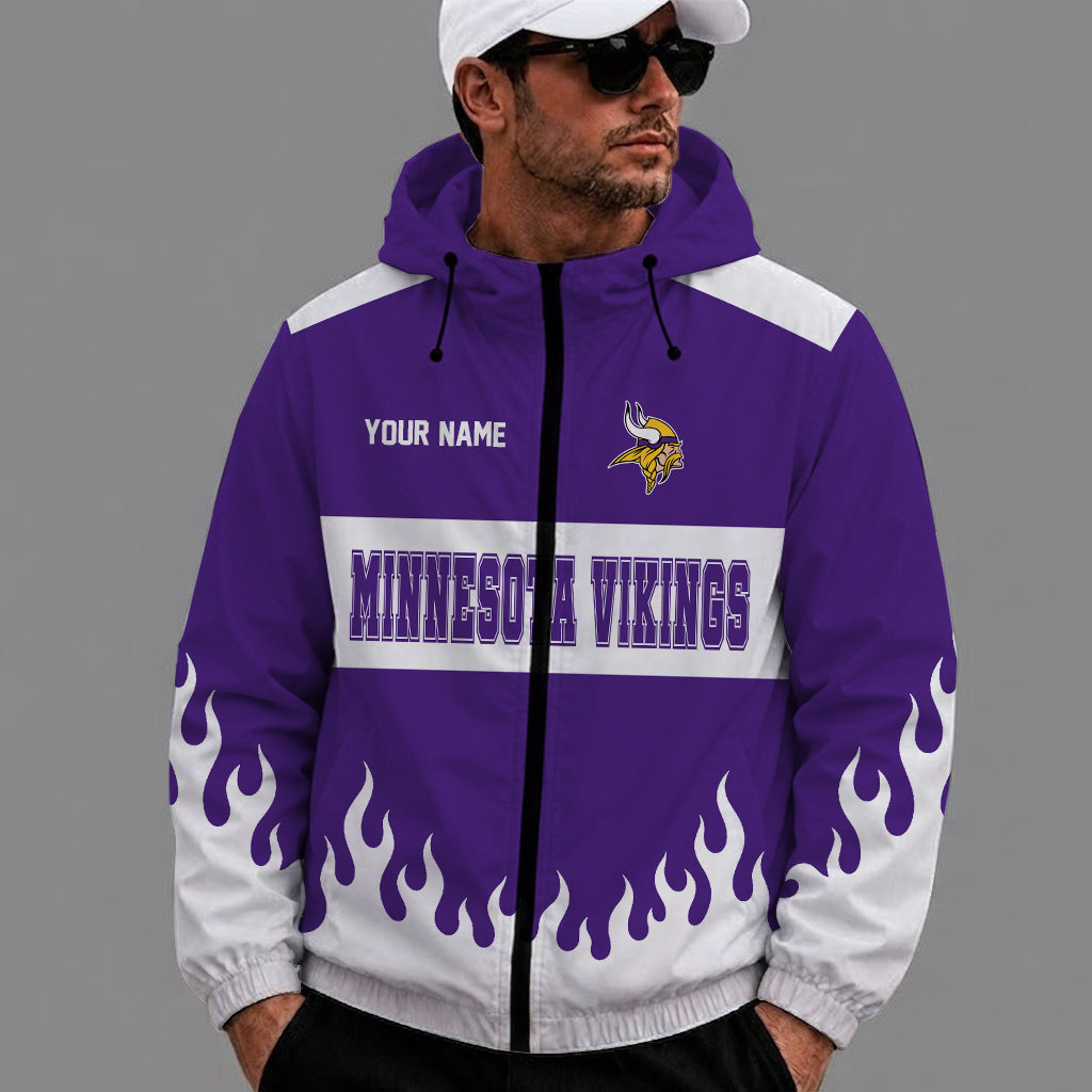 [SPECIAL OFFER] NEW CUSTOMIZED NFL05 MVK MINNESOTA VIKINGS WINDBREAKER JACKET