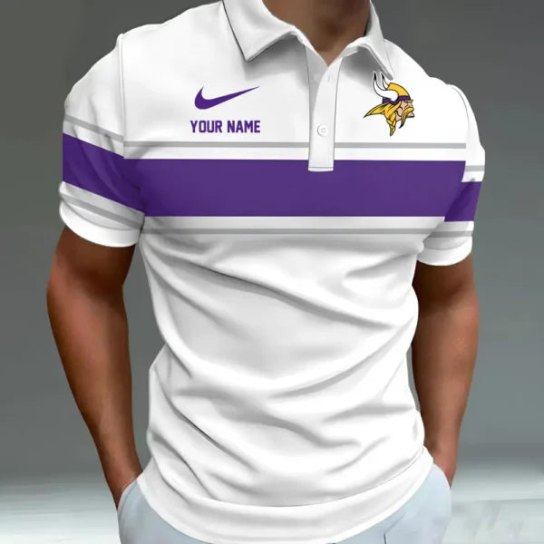 [SPECIAL OFFER] NEW CUSTOMIZED NFL05 MVK MINNESOTA VIKINGS POLO SHIRT