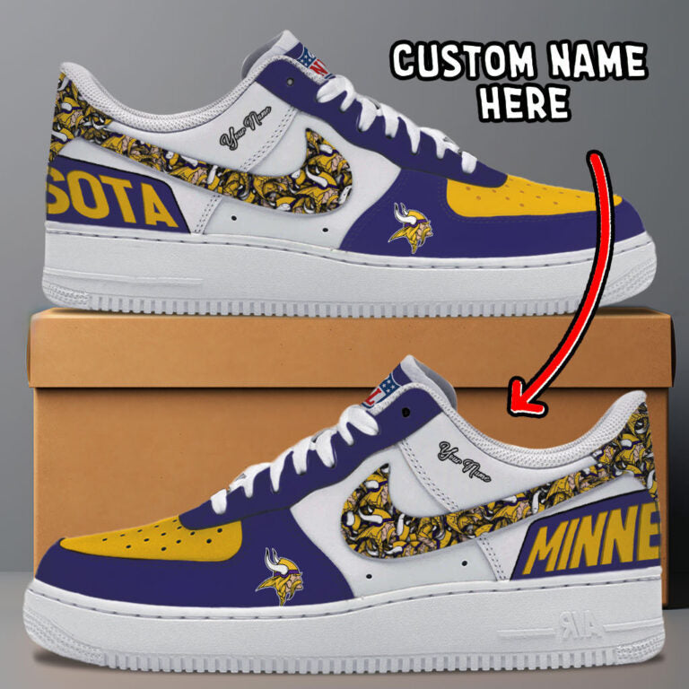 [SPECIAL OFFER] NEW CUSTOMIZED NFL05 MVK MINNESOTA VIKINGS AF1 SNEAKERS