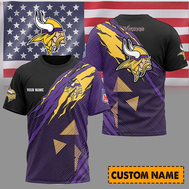 [SPECIAL OFFER] NEW CUSTOMIZED NFL05 MVK MINNESOTA VIKINGS UNISEX T-SHIRT & POLO