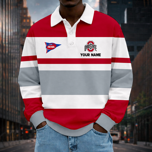 MEGA SALE - NEW CUSTOMIZED FBS NCAA05 OSB OS BUCKEYES UNISEX LONG SLEEVE POLO