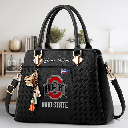 LIMITED EDITION - NEW CUSTOMIZED FBS NCAA05 OSB OS BUCKEYES ZIP HANDBAG MULTICOLOR