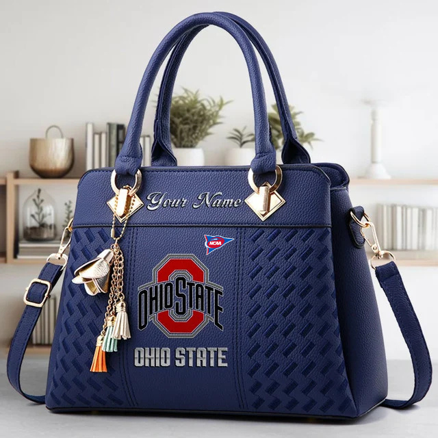 LIMITED EDITION - NEW CUSTOMIZED FBS NCAA05 OSB OS BUCKEYES ZIP HANDBAG MULTICOLOR