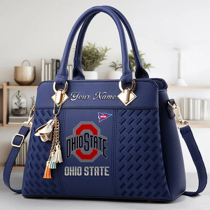 LIMITED EDITION - NEW CUSTOMIZED FBS NCAA05 OSB OS BUCKEYES ZIP HANDBAG MULTICOLOR