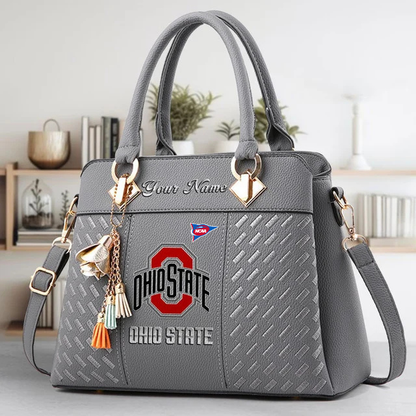 LIMITED EDITION - NEW CUSTOMIZED FBS NCAA05 OSB OS BUCKEYES ZIP HANDBAG MULTICOLOR