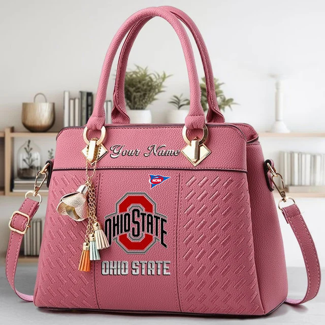 LIMITED EDITION - NEW CUSTOMIZED FBS NCAA05 OSB OS BUCKEYES ZIP HANDBAG MULTICOLOR