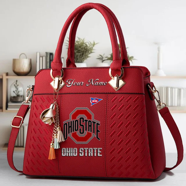 LIMITED EDITION - NEW CUSTOMIZED FBS NCAA05 OSB OS BUCKEYES ZIP HANDBAG MULTICOLOR