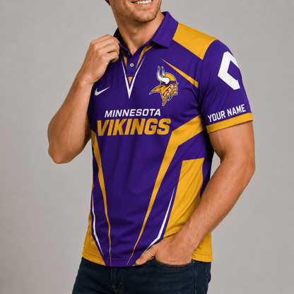[SPECIAL OFFER] NEW CUSTOMIZED NFL05 MVK MINNESOTA VIKINGS POLO SHIRT