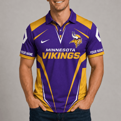 [SPECIAL OFFER] NEW CUSTOMIZED NFL05 MVK MINNESOTA VIKINGS POLO SHIRT