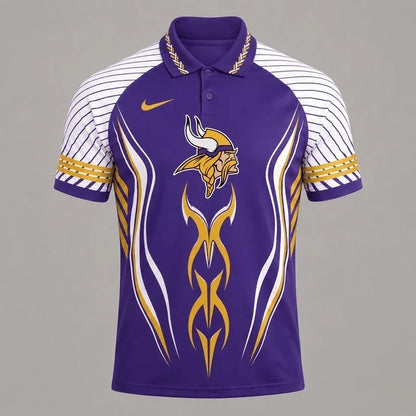 [SPECIAL OFFER] NEW CUSTOMIZED NFL05 MVK MINNESOTA VIKINGS POLO SHIRT