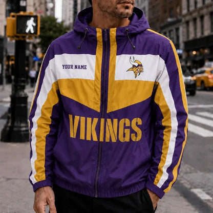[SPECIAL OFFER] NEW CUSTOMIZED NFL05 MVK MINNESOTA VIKINGS WINDBREAKER JACKET