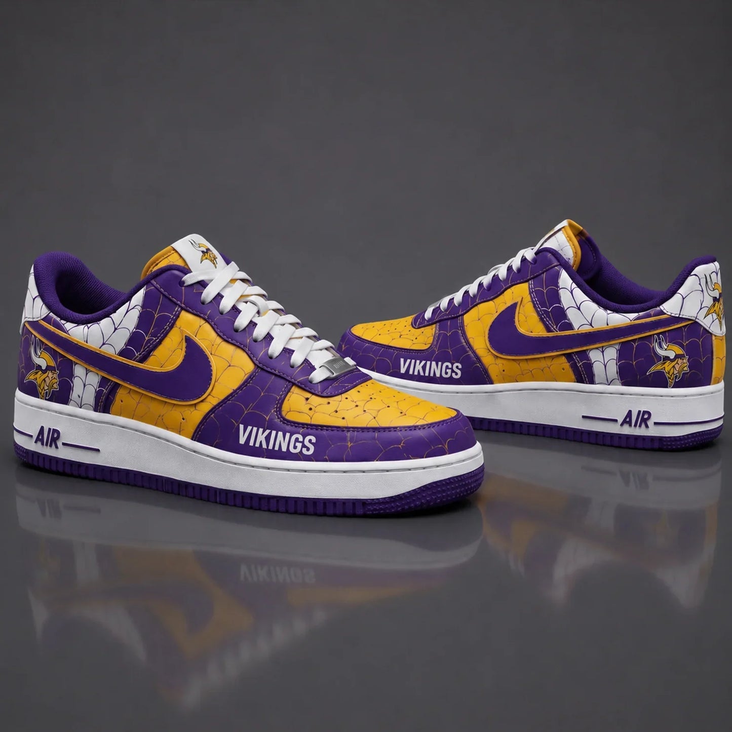 [SPECIAL OFFER] NEW CUSTOMIZED NFL05 MVK MINNESOTA VIKINGS x SPIDER AF1 SHOES