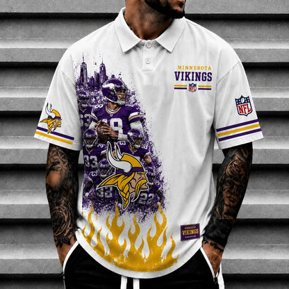 [SPECIAL OFFER] NEW CUSTOMIZED NFL05 MVK MINNESOTA VIKINGS POLO SHIRT