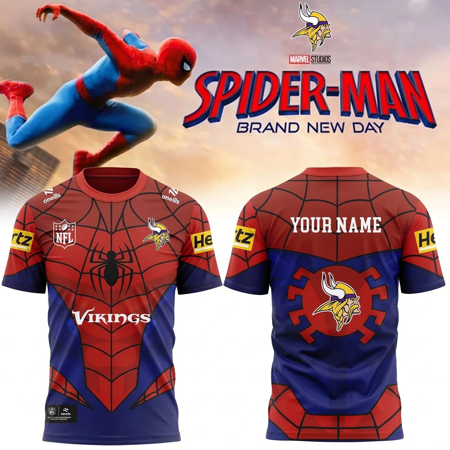 [SPECIAL OFFER] NEW CUSTOMIZED NFL05 MVK MINNESOTA VIKINGS x SPIDER T-SHIRT, HOODIE & ZIP HOODIE