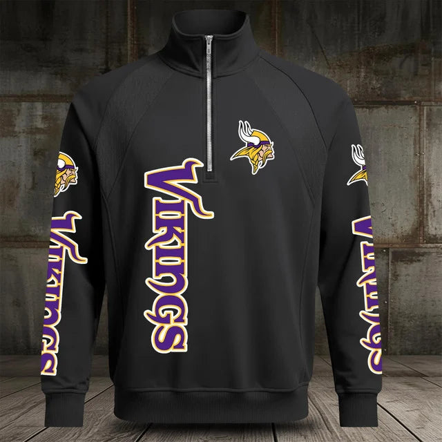 [SPECIAL OFFER] NEW CUSTOMIZED NFL05 MVK MINNESOTA VIKINGS MEN'S MULTICOLOR QUARTER-ZIP PULLOVER