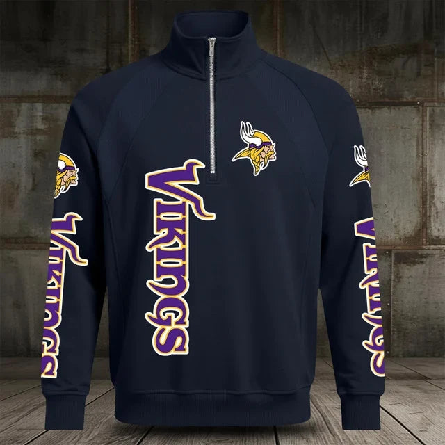 [SPECIAL OFFER] NEW CUSTOMIZED NFL05 MVK MINNESOTA VIKINGS MEN'S MULTICOLOR QUARTER-ZIP PULLOVER
