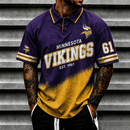 [SPECIAL OFFER] NEW CUSTOMIZED NFL05 MVK MINNESOTA VIKINGS POLO SHIRT