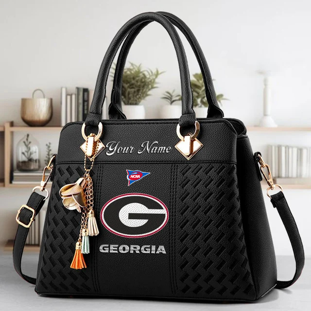 LIMITED EDITION - NEW CUSTOMIZED FBS NCAA06 GEB GE BULLGOGS ZIP HANDBAG MULTICOLOR