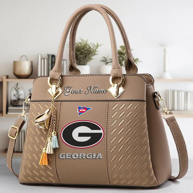 LIMITED EDITION - NEW CUSTOMIZED FBS NCAA06 GEB GE BULLGOGS ZIP HANDBAG MULTICOLOR