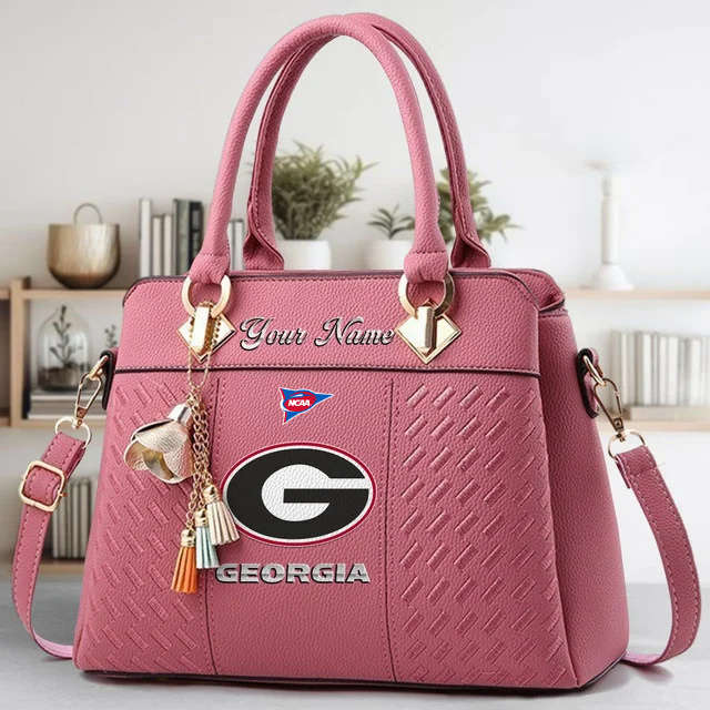LIMITED EDITION - NEW CUSTOMIZED FBS NCAA06 GEB GE BULLGOGS ZIP HANDBAG MULTICOLOR