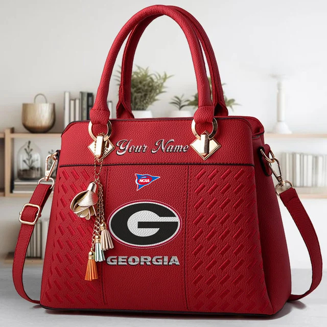 LIMITED EDITION - NEW CUSTOMIZED FBS NCAA06 GEB GE BULLGOGS ZIP HANDBAG MULTICOLOR