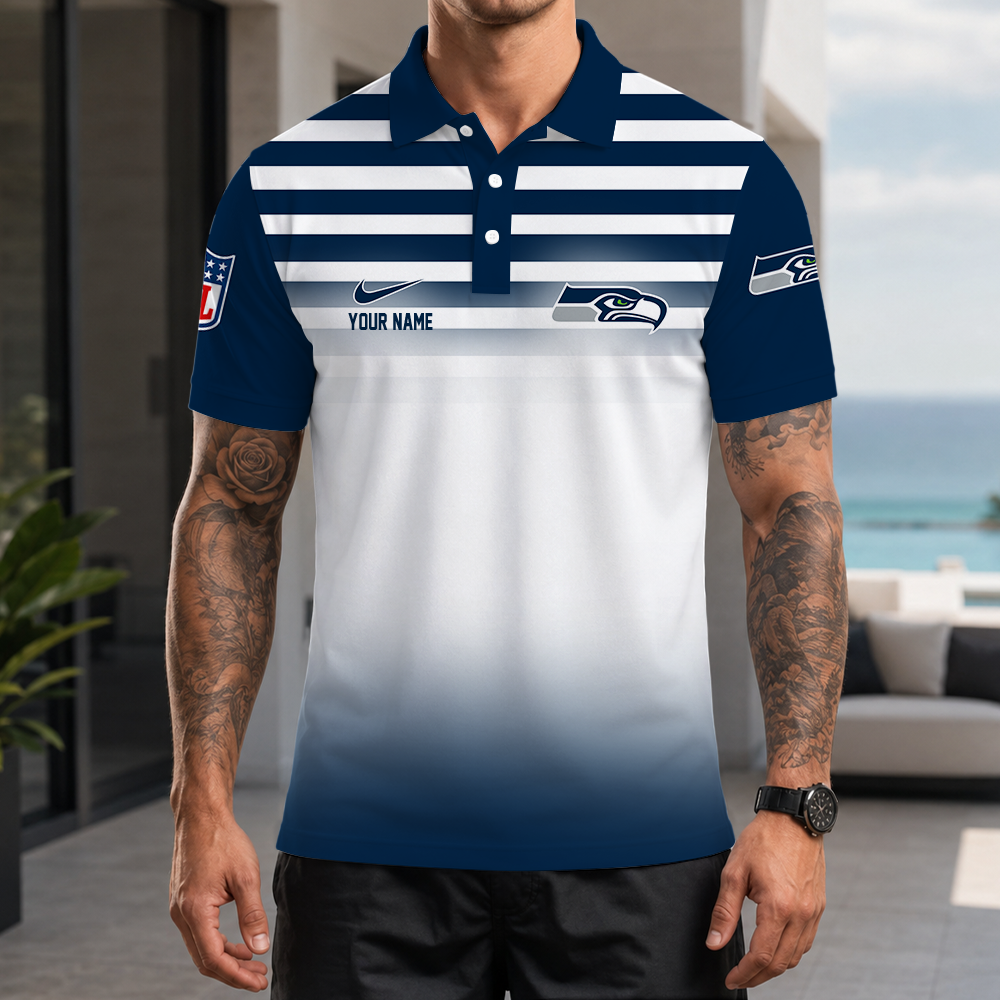 [SPECIAL OFFER] NEW CUSTOMIZED NFL06 SSH SEATTLE SEAHAWKS POLO SHIRT