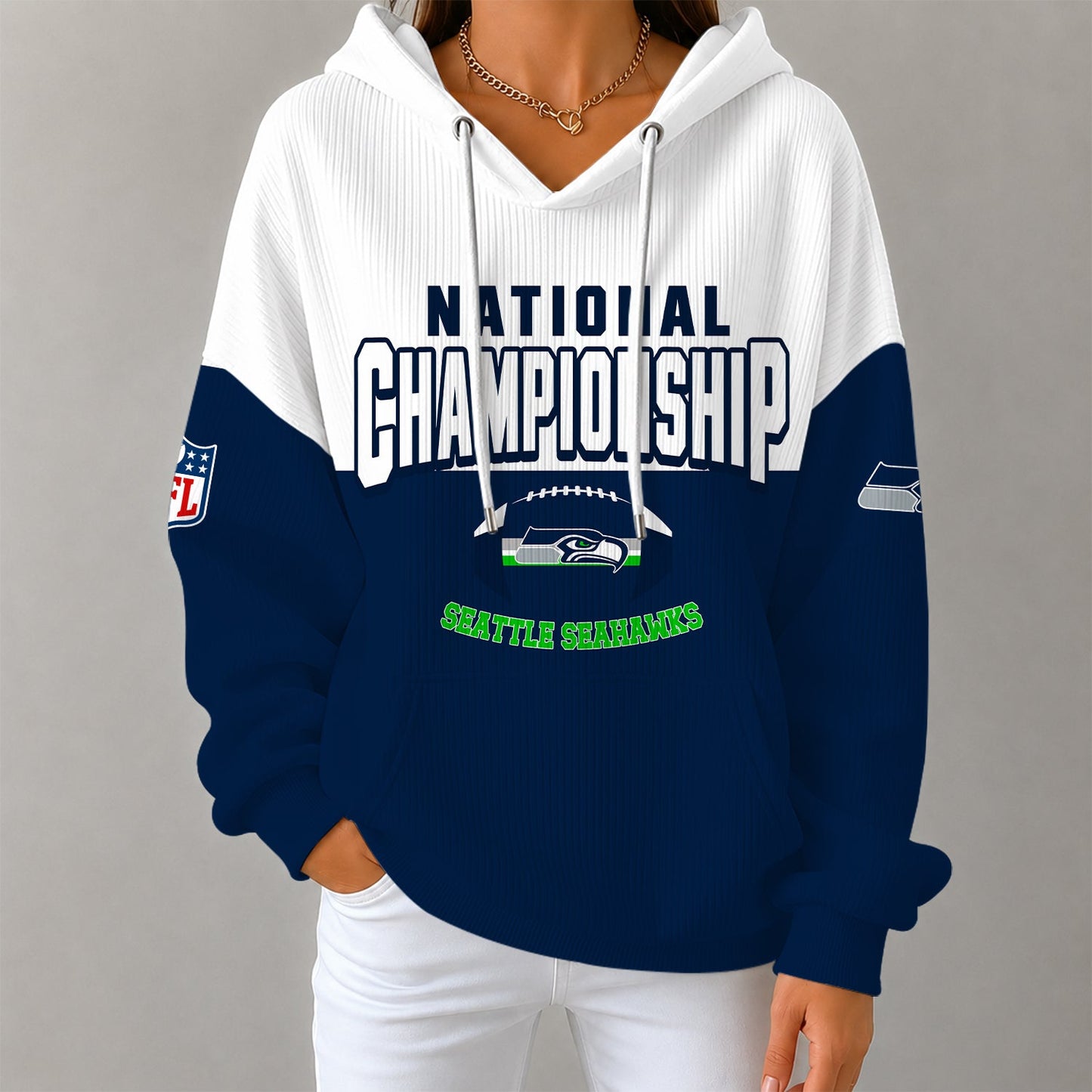 [SPECIAL OFFER] NEW CUSTOMIZED NFL06 SSH SEATTLE SEAHAWKS RIBBED HOODIE & SWEATSHIRT