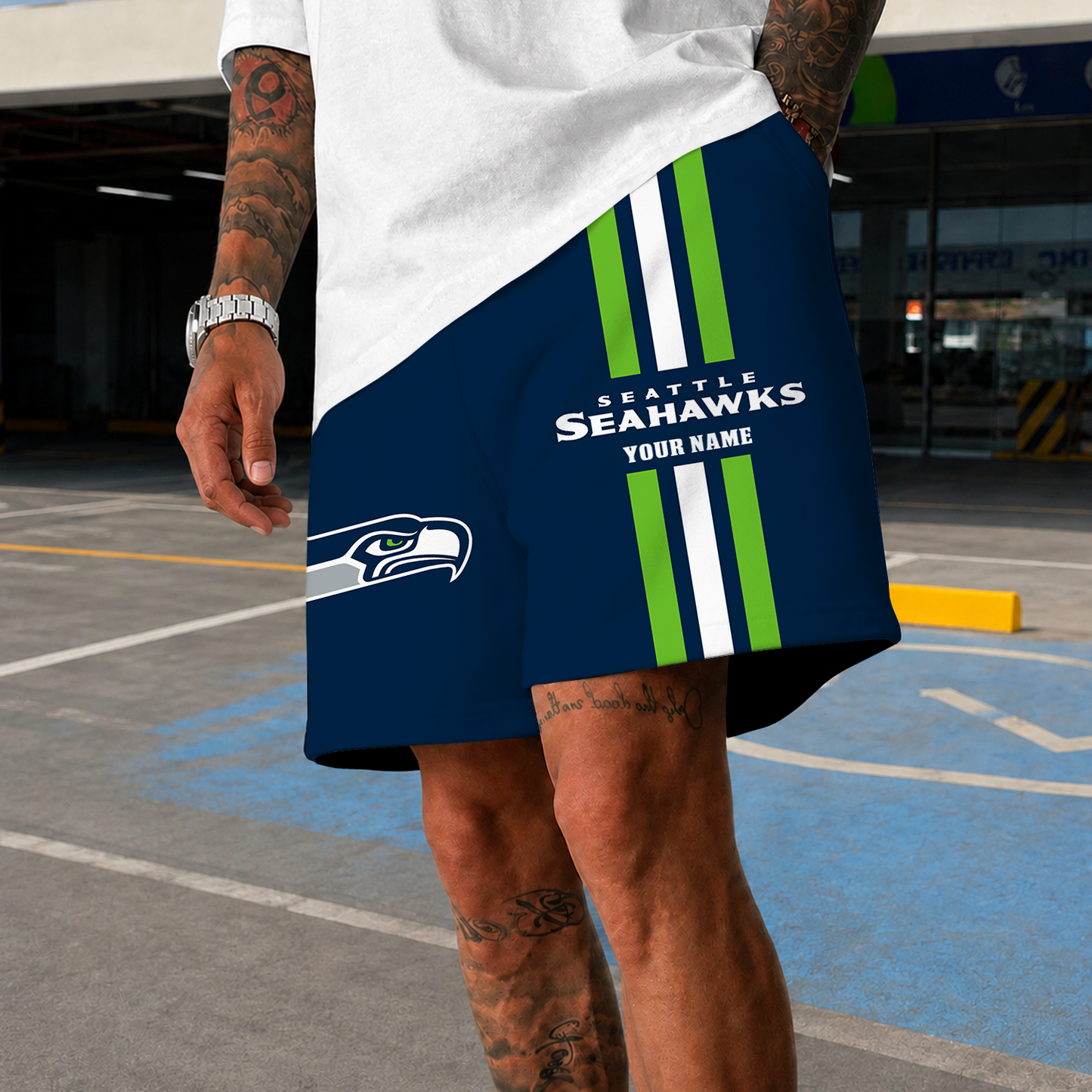 [SPECIAL OFFER] NEW CUSTOMIZED NFL06 SSH SEATTLE SEAHAWKS SHORT PANTS