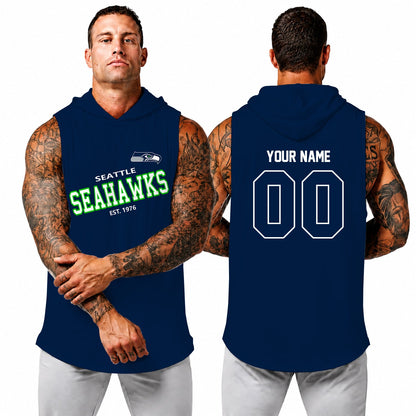 [SPECIAL OFFER] NEW CUSTOMIZED NFL06 SSH SEATTLE SEAHAWKS HOODED TANK TOP