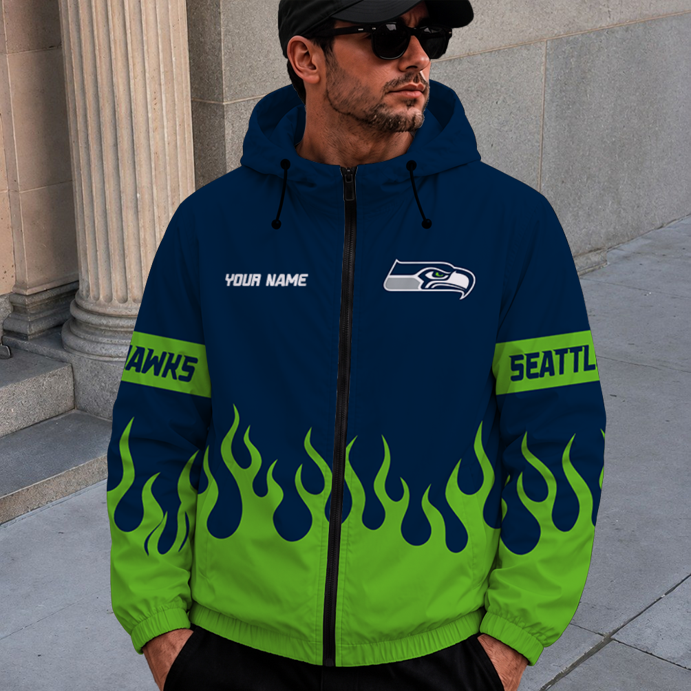 [SPECIAL OFFER] NEW CUSTOMIZED NFL06 SSH SEATTLE SEAHAWKS WINDBREAKER JACKET