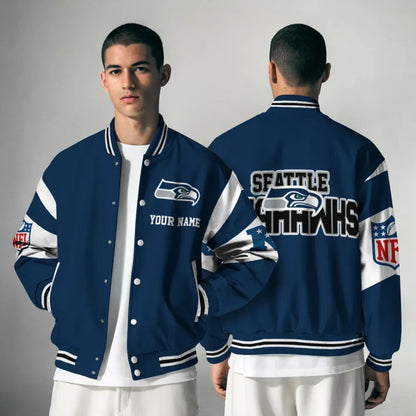 [SPECIAL OFFER] NEW CUSTOMIZED NFL06 SSH SEATTLE SEAHAWKS SATIN VARSITY & BASEBALL JACKET