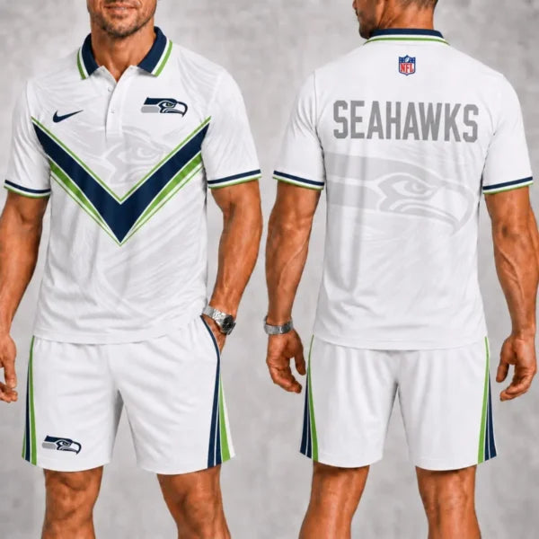 [SPECIAL OFFER] NEW CUSTOMIZED NFL06 SSH SEATTLE SEAHAWKS POLO SHIRT & SHORT PANTS