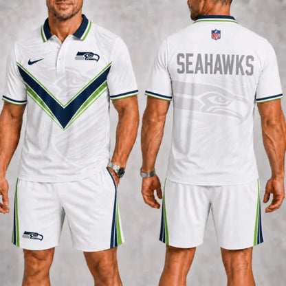 [SPECIAL OFFER] NEW CUSTOMIZED NFL06 SSH SEATTLE SEAHAWKS POLO SHIRT & SHORT PANTS