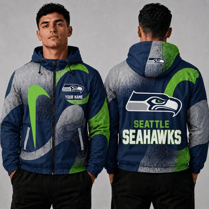 [SPECIAL OFFER] NEW CUSTOMIZED NFL06 SSH SEATTLE SEAHAWKS WINDBREAKER JACKET