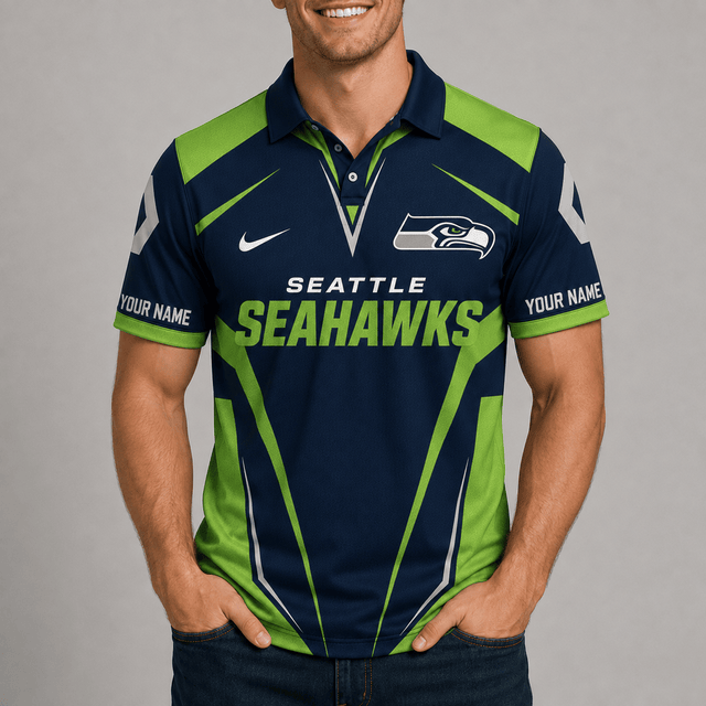 [SPECIAL OFFER] NEW CUSTOMIZED NFL06 SSH SEATTLE SEAHAWKS POLO SHIRT