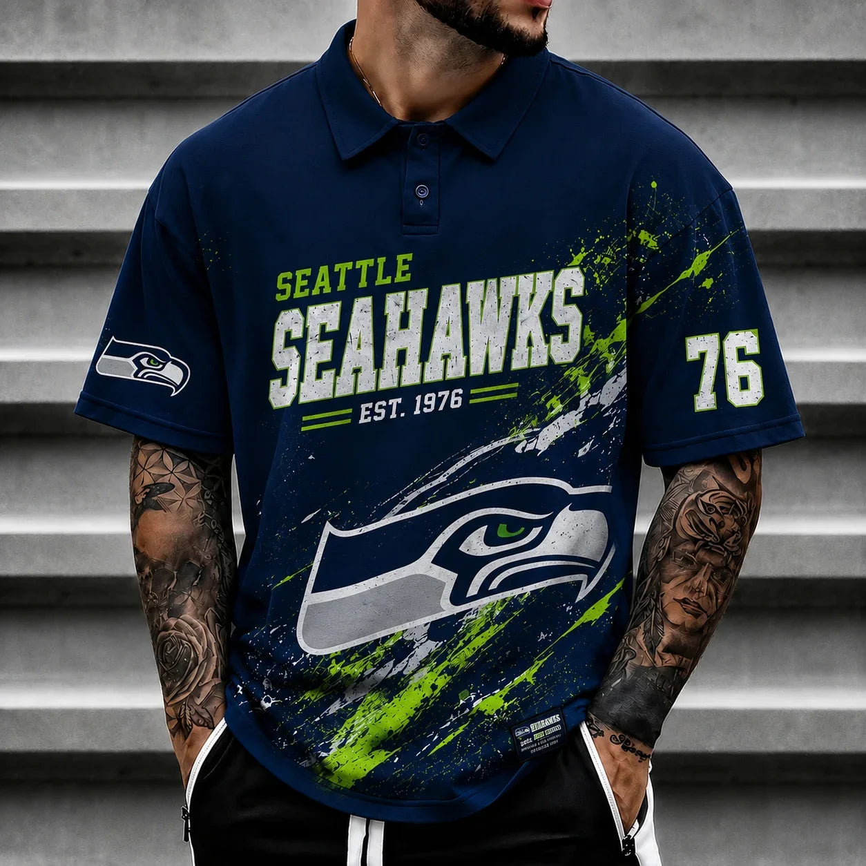 [SPECIAL OFFER] NEW CUSTOMIZED NFL06 SSH SEATTLE SEAHAWKS POLO SHIRT