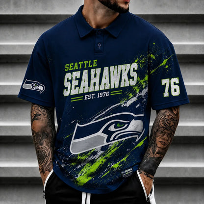 [SPECIAL OFFER] NEW CUSTOMIZED NFL06 SSH SEATTLE SEAHAWKS POLO SHIRT
