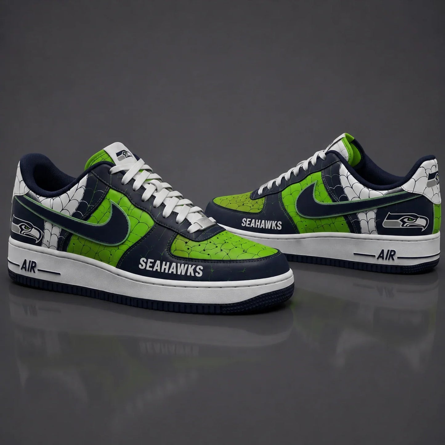 [SPECIAL OFFER] NEW CUSTOMIZED NFL06 SSH SEATTLE SEAHAWKS x SPIDER AF1 SHOES