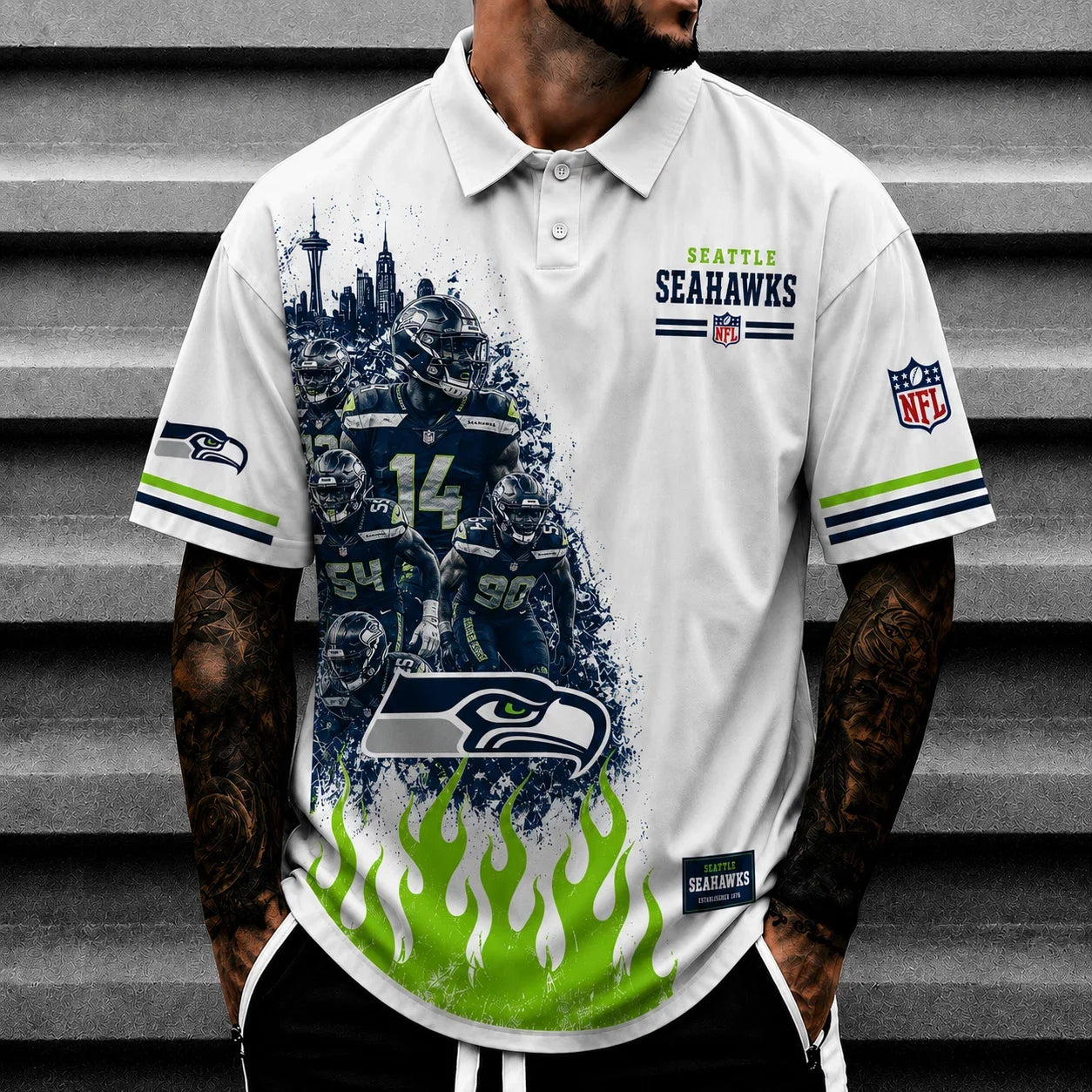 [SPECIAL OFFER] NEW CUSTOMIZED NFL06 SSH SEATTLE SEAHAWKS POLO SHIRT