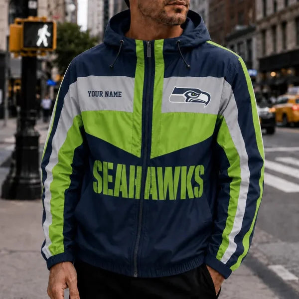 [SPECIAL OFFER] NEW CUSTOMIZED NFL06 SSH SEATTLE SEAHAWKS WINDBREAKER JACKET