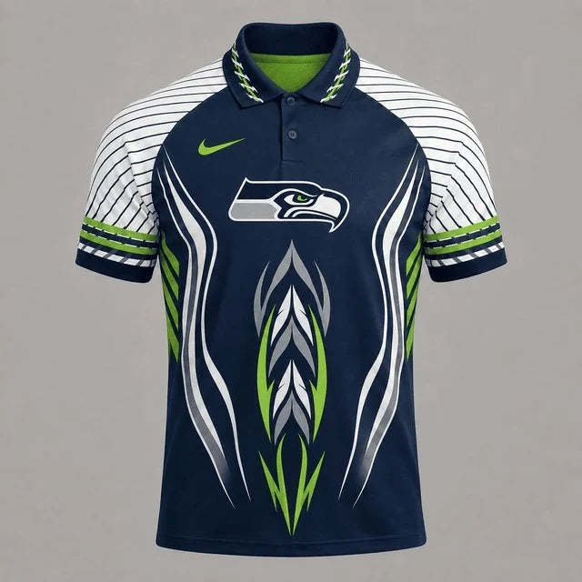 [SPECIAL OFFER] NEW CUSTOMIZED NFL06 SSH SEATTLE SEAHAWKS POLO SHIRT