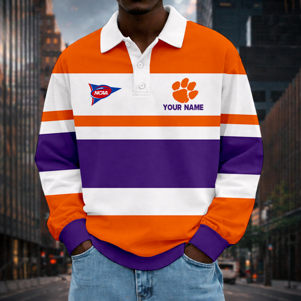 MEGA SALE - NEW CUSTOMIZED FBS NCAA07 CST CS TIGERS UNISEX LONG SLEEVE POLO