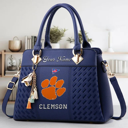 LIMITED EDITION - NEW CUSTOMIZED FBS NCAA07 CST CS TIGERS ZIP HANDBAG MULTICOLOR