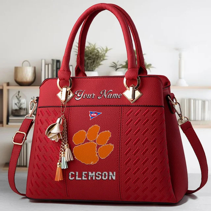 LIMITED EDITION - NEW CUSTOMIZED FBS NCAA07 CST CS TIGERS ZIP HANDBAG MULTICOLOR