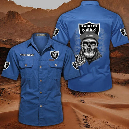 [SPECIAL OFFER] NEW CUSTOMIZED NFL07 LVR LAS VEGAS RAIDERS MUTICOLOR MEN'S CARGO SHIRT