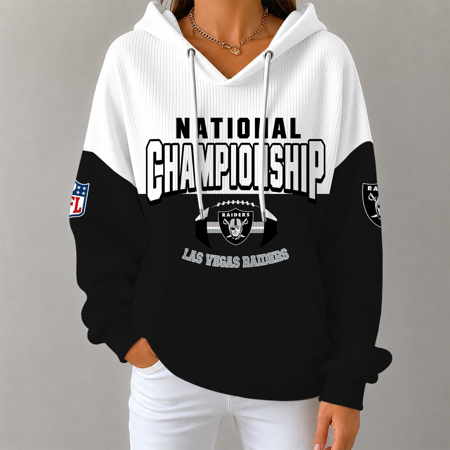 [SPECIAL OFFER] NEW CUSTOMIZED NFL07 LVR LAS VEGAS RAIDERS RIBBED HOODIE & SWEATSHIRT