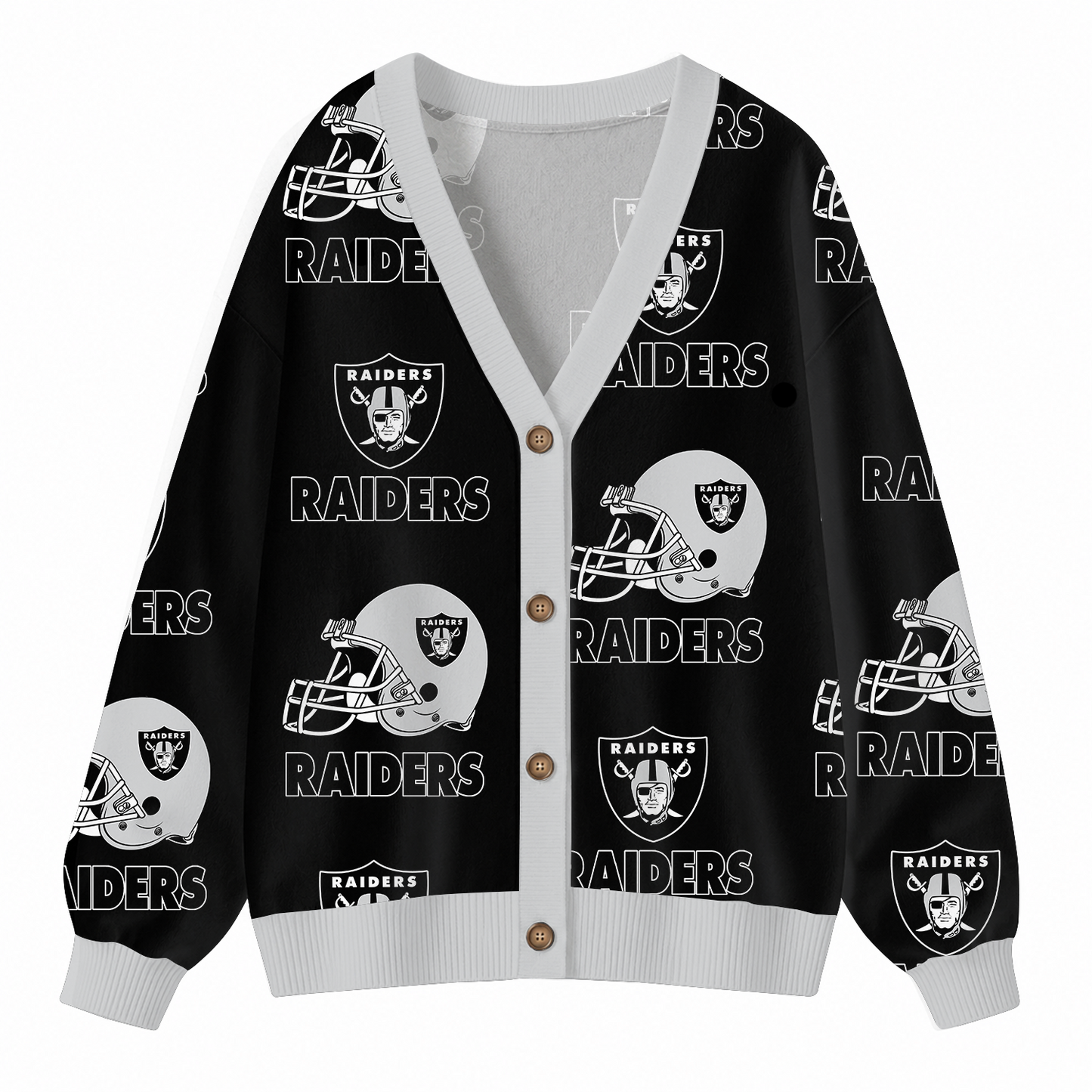 [SPECIAL OFFER] NEW CUSTOMIZED NFL07 LVR LAS VEGAS RAIDERS CARDIGAN