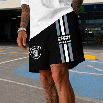 [SPECIAL OFFER] NEW CUSTOMIZED NFL07 LVR LAS VEGAS RAIDERS SHORT PANTS